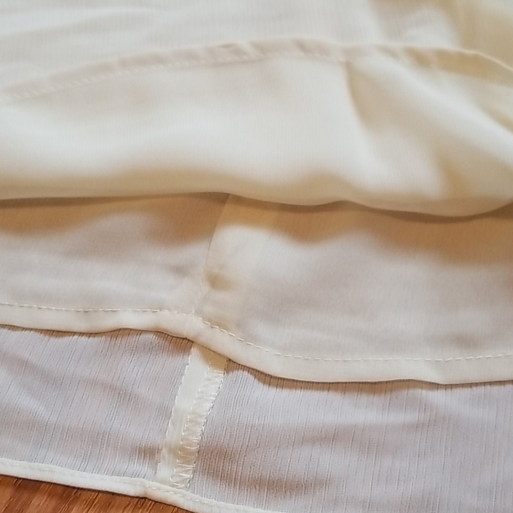 Cream Ruffled Cold-Shoulder Top - Picture 6 of 6